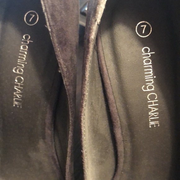 Charming Charlie Black Peep-Toe Heels - Picture 6 of 6